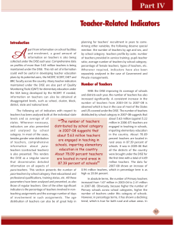 Teacher-Related Indicators - District Information System for Education