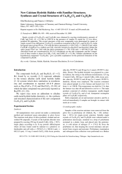 New Calcium Hydride Halides with Familiar Structures. Syntheses