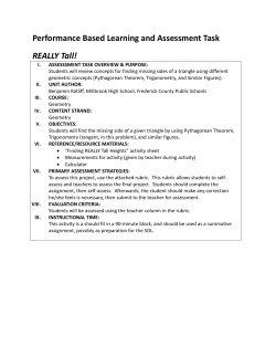 Performance Based Learning and Assessment Task REALLY Tall!