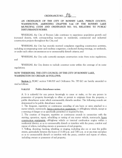 Ordinance 876 - City of Bonney Lake
