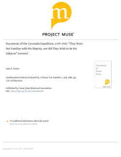 Documents of the Coronado Expedition, 1539