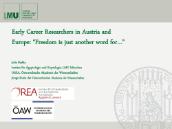Early Career Researchers in Austria and Europe