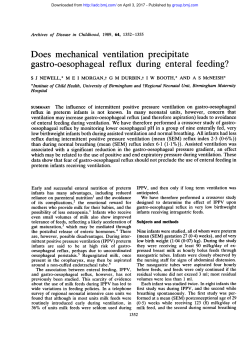 Does mechanical ventilation precipitate gastro