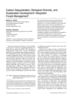 Carbon sequestration, biological diversity, and sustainable