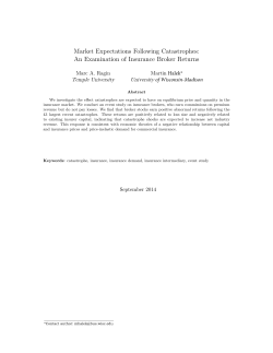 Market Expectations Following Catastrophes