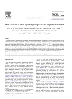 Time evolution of phase separating milk protein