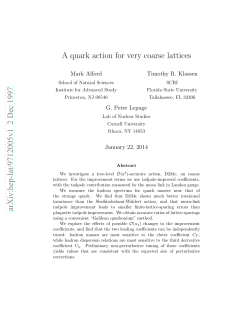 A quark action for very coarse lattices