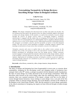 Inscribing Design Values in Designed Artifacts - Purdue e-Pubs
