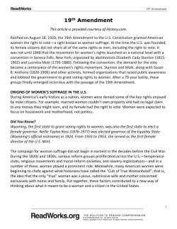 19th Amendment Passage - Russell County Schools
