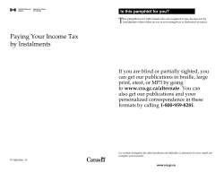 Paying Your Income Tax by Instalments