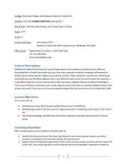 HCE - 330: Global Bioethics Syllabus