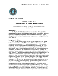 The Situation in Israel and Palistine