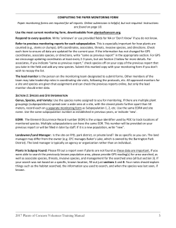 Monitoring Form Guidelines