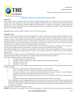 formulation of glossy emulsion paint