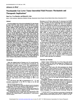 Nicotinamide Can Lower Tumor Interstitial Fluid