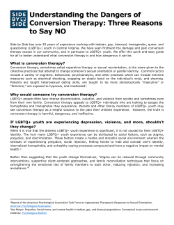 Understanding the Dangers of Conversion Therapy