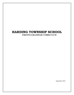 Writing-Grammar - Harding Township School