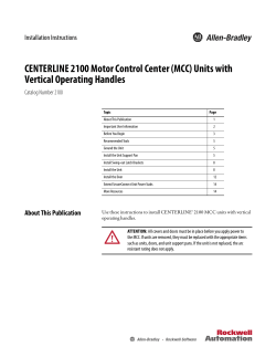 CENTERLINE 2100 Motor Control Center (MCC) Units with Vertical
