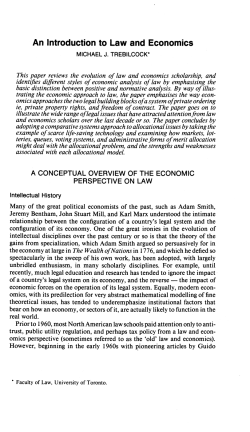 Introduction to Law and Economics