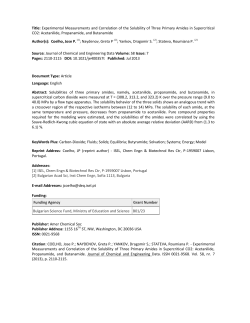Title: Experimental Measurements and Correlation of the Solubility