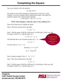 Completing the Square
