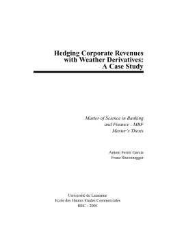Hedging Corporate Revenues with Weather Derivatives: A Case Study