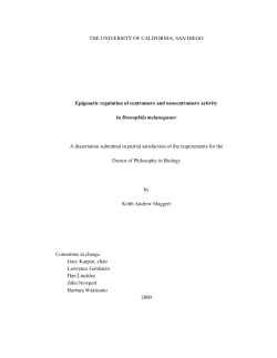 THE UNIVERSITY OF CALIFORNIA, SAN DIEGO Epigenetic