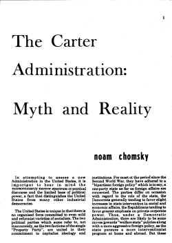 The Carter Administration: Myth and Reality