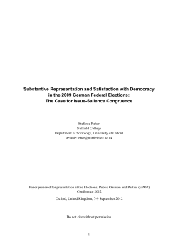 Substantive Representation and Satisfaction with Democracy in the