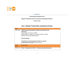 Day 1 &ndash; Monday 7 March 2016: Introduction of Themes