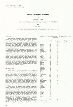 slush-flow questionnaire - International Glaciological Society
