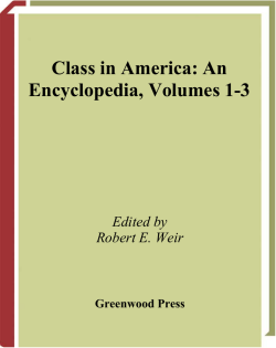 Class in America: An Encyclopedia, Volumes 1-3