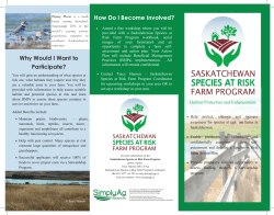 Saskatchewan Species at Risk Farm Program Brochure
