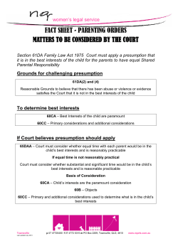 fact sheet - parenting orders matters to be considered by the