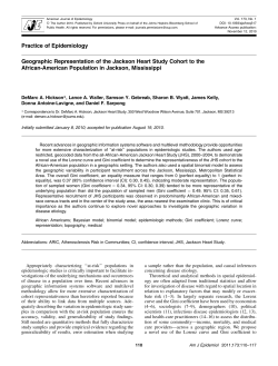 Geographic Representation of the Jackson Heart Study Cohort to