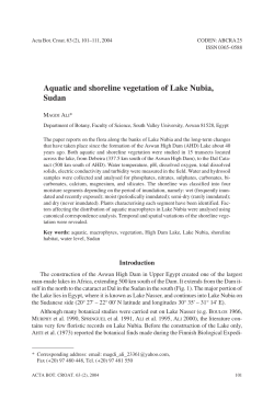 Aquatic and shoreline vegetation of Lake Nubia, Sudan