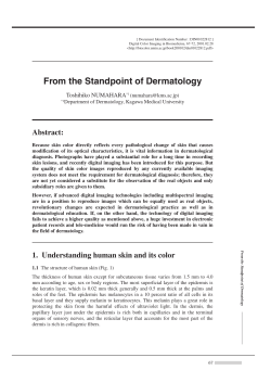From the Standpoint of Dermatology - Digital Biocolor Society
