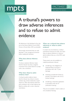 Adverse inferences and refusal to admit evidence