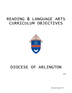 Language Arts Curriculum Guidelines Curriculum Guidelines for our