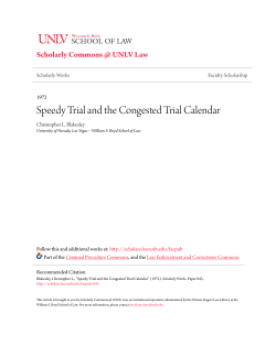 Speedy Trial and the Congested Trial Calendar