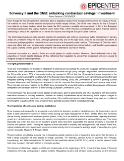 Solvency II and the CMU: unlocking contractual savings