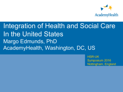 The Integration of Health and Social Care in the United States HSR