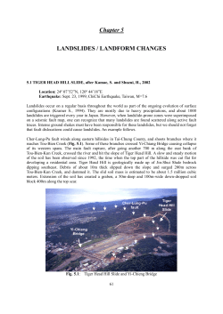 Chapter 5 LANDSLIDES / LANDFORM CHANGES
