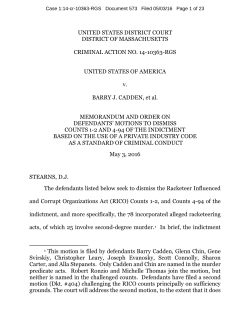 UNITED STATES DISTRICT COURT DISTRICT OF