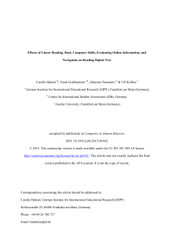 Effects of Linear Reading, Basic Computer Skills, Evaluating Online