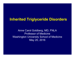 Inherited Triglyceride Disorders