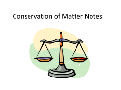 Conservation of Matter Notes
