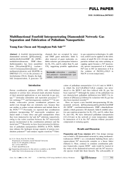 Multifunctional Fourfold Interpenetrating Diamondoid Network: Gas