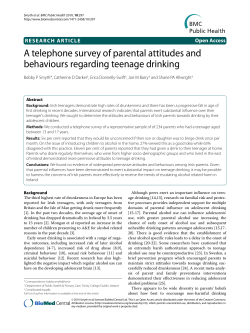 A telephone survey of parental attitudes and behaviours