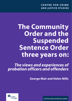 The Community Order and the Suspended Sentence Order three